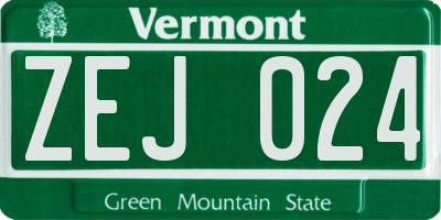 VT license plate ZEJ024