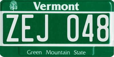 VT license plate ZEJ048