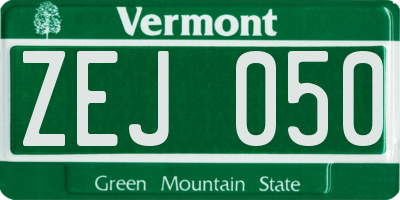 VT license plate ZEJ050