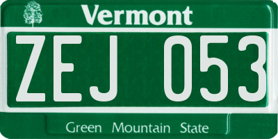 VT license plate ZEJ053