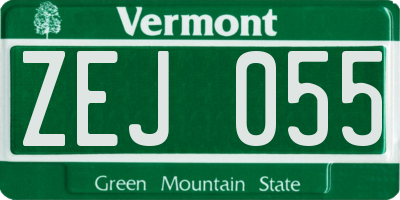 VT license plate ZEJ055