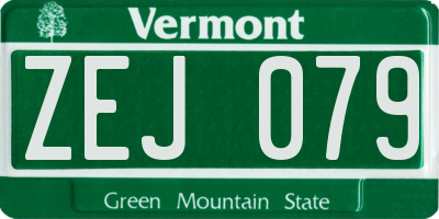 VT license plate ZEJ079