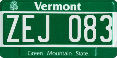 VT license plate ZEJ083