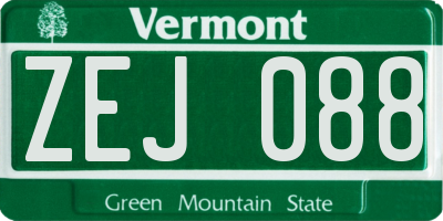VT license plate ZEJ088