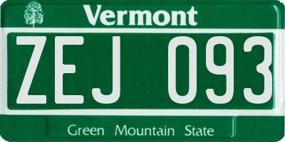 VT license plate ZEJ093