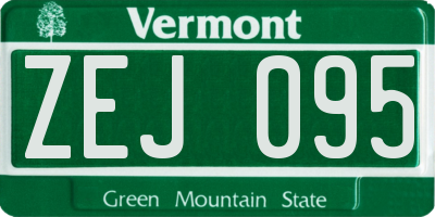 VT license plate ZEJ095