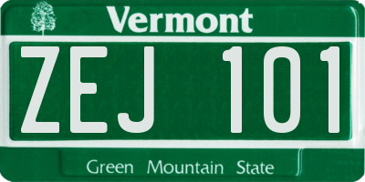 VT license plate ZEJ101