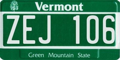 VT license plate ZEJ106