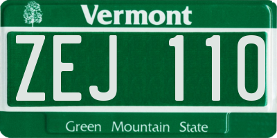 VT license plate ZEJ110