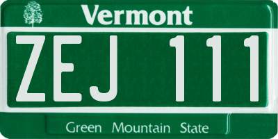 VT license plate ZEJ111