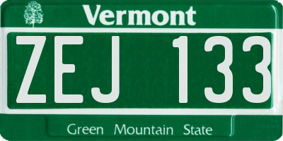 VT license plate ZEJ133