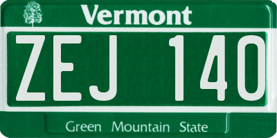VT license plate ZEJ140