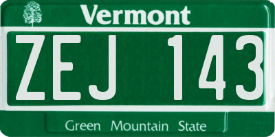VT license plate ZEJ143
