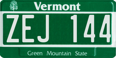 VT license plate ZEJ144