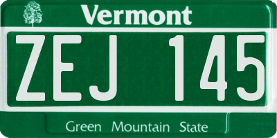 VT license plate ZEJ145