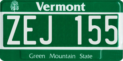 VT license plate ZEJ155