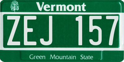 VT license plate ZEJ157