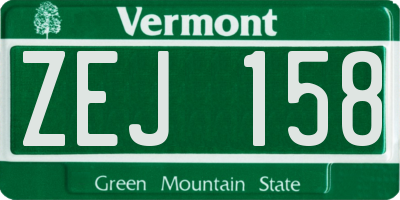 VT license plate ZEJ158