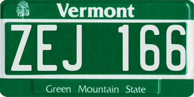 VT license plate ZEJ166