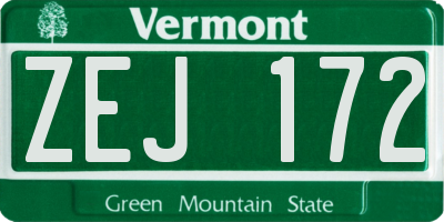 VT license plate ZEJ172