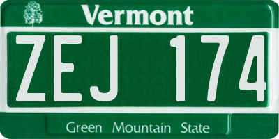 VT license plate ZEJ174