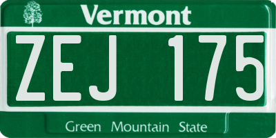 VT license plate ZEJ175