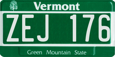 VT license plate ZEJ176