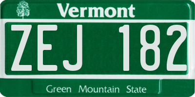VT license plate ZEJ182
