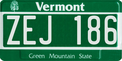 VT license plate ZEJ186