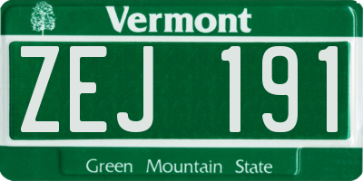 VT license plate ZEJ191