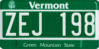 VT license plate ZEJ198