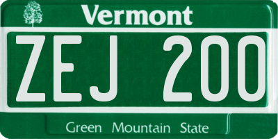 VT license plate ZEJ200