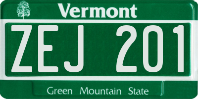 VT license plate ZEJ201