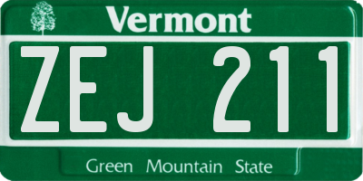 VT license plate ZEJ211