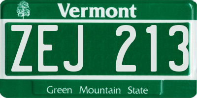 VT license plate ZEJ213