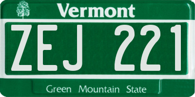 VT license plate ZEJ221