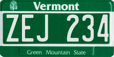 VT license plate ZEJ234