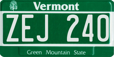 VT license plate ZEJ240