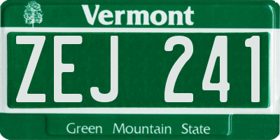 VT license plate ZEJ241
