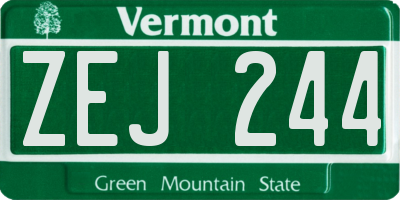 VT license plate ZEJ244