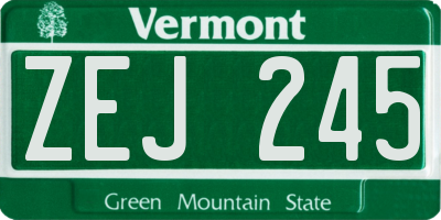 VT license plate ZEJ245