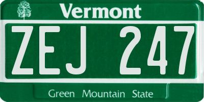 VT license plate ZEJ247