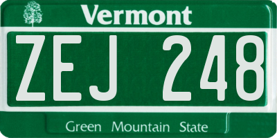 VT license plate ZEJ248