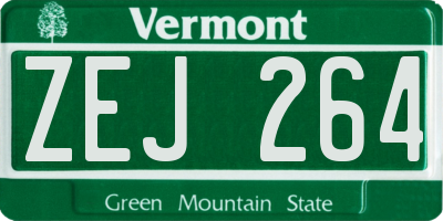VT license plate ZEJ264
