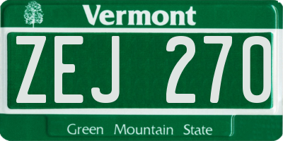 VT license plate ZEJ270