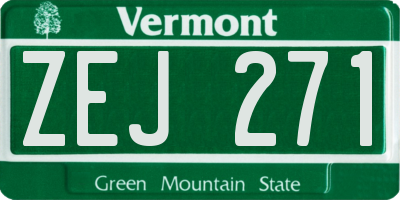 VT license plate ZEJ271
