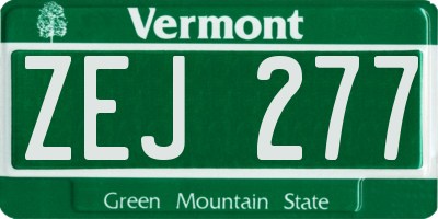 VT license plate ZEJ277