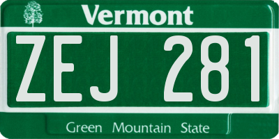 VT license plate ZEJ281
