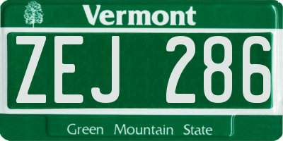 VT license plate ZEJ286