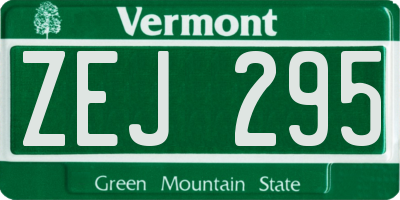 VT license plate ZEJ295